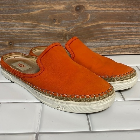 𝅺UGG Size 9.5 Caleel Espadrille Mule Orange Slip On Backless - Picture 1 of 9